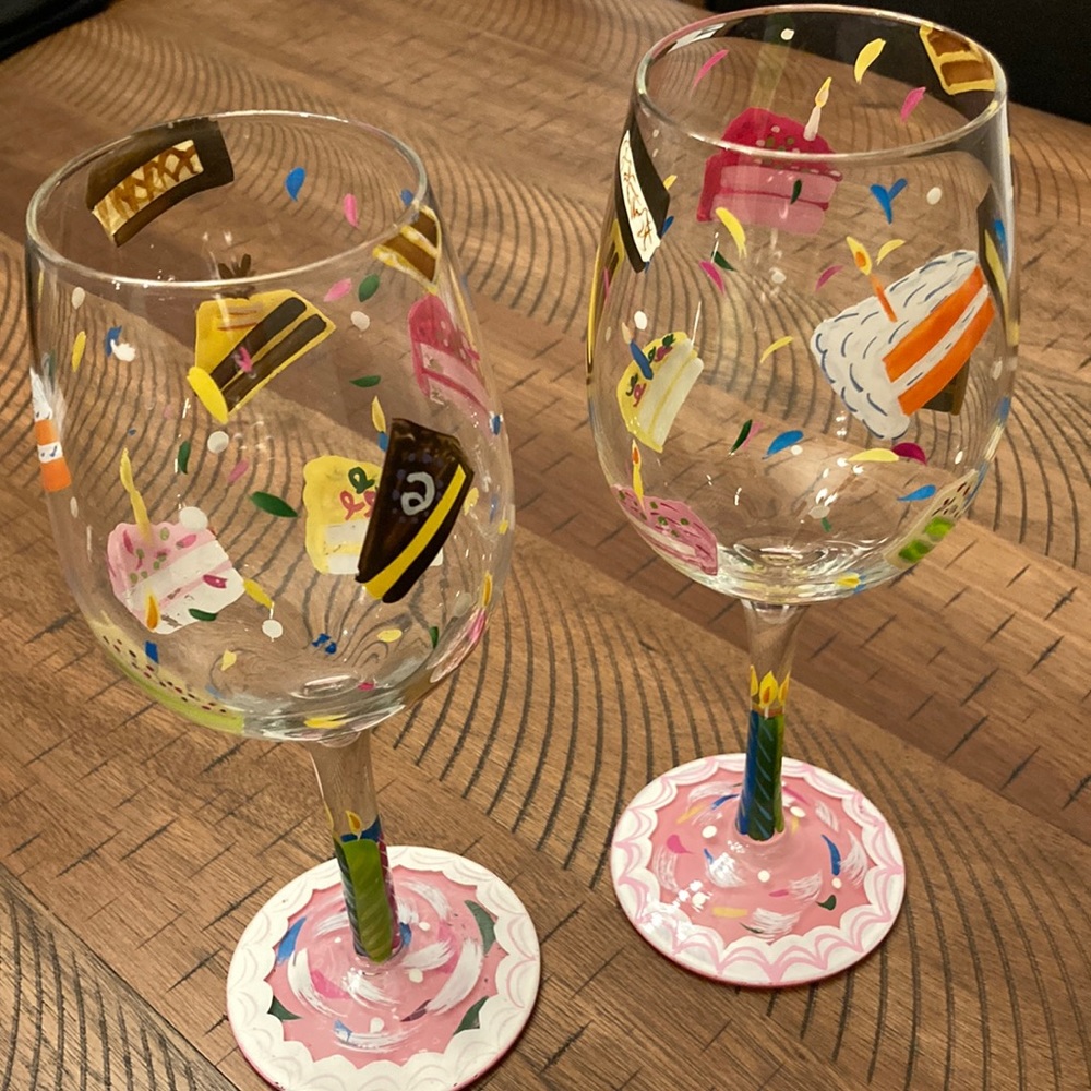 Lolita wine glasses “ Birthday Cake” Version